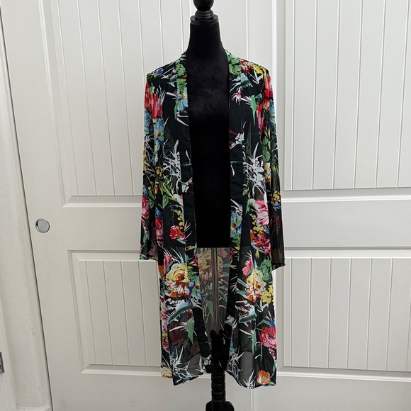 INKA Sweaters - Floral Open-Front Cardigan duster